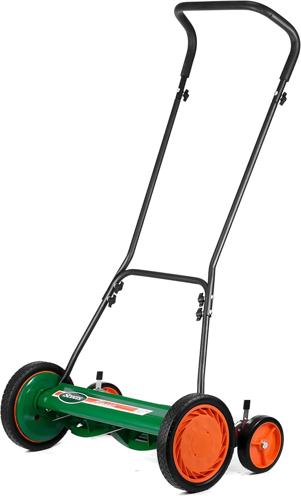 GreenEdge 20” Manual Push Reel Lawn Mower – 5 Precision Blade Classic Mower for Smooth Lawn Cutting, Lightweight Hand Push Grass Cutter