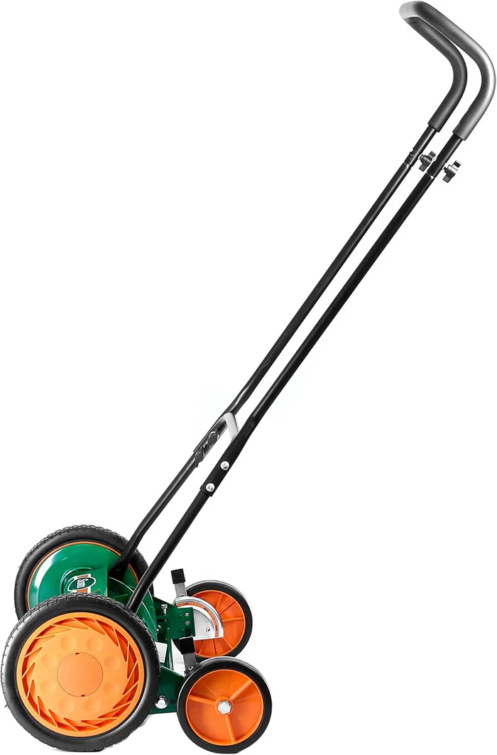 GreenEdge 20” Manual Push Reel Lawn Mower – 5 Precision Blade Classic Mower for Smooth Lawn Cutting, Lightweight Hand Push Grass Cutter