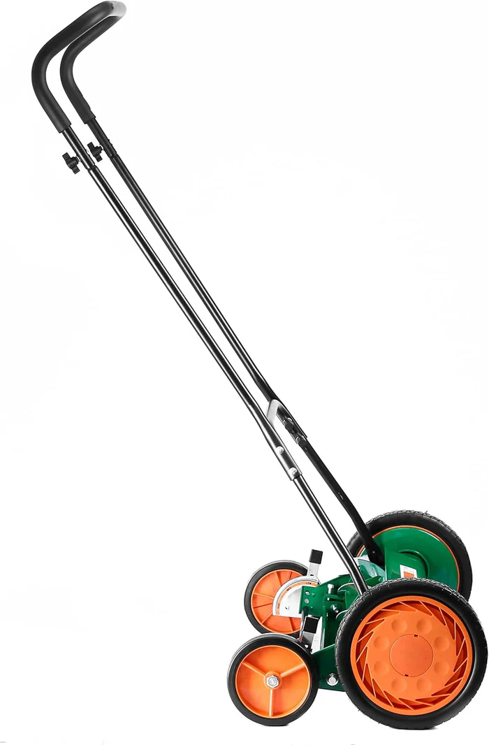 GreenEdge 20” Manual Push Reel Lawn Mower – 5 Precision Blade Classic Mower for Smooth Lawn Cutting, Lightweight Hand Push Grass Cutter